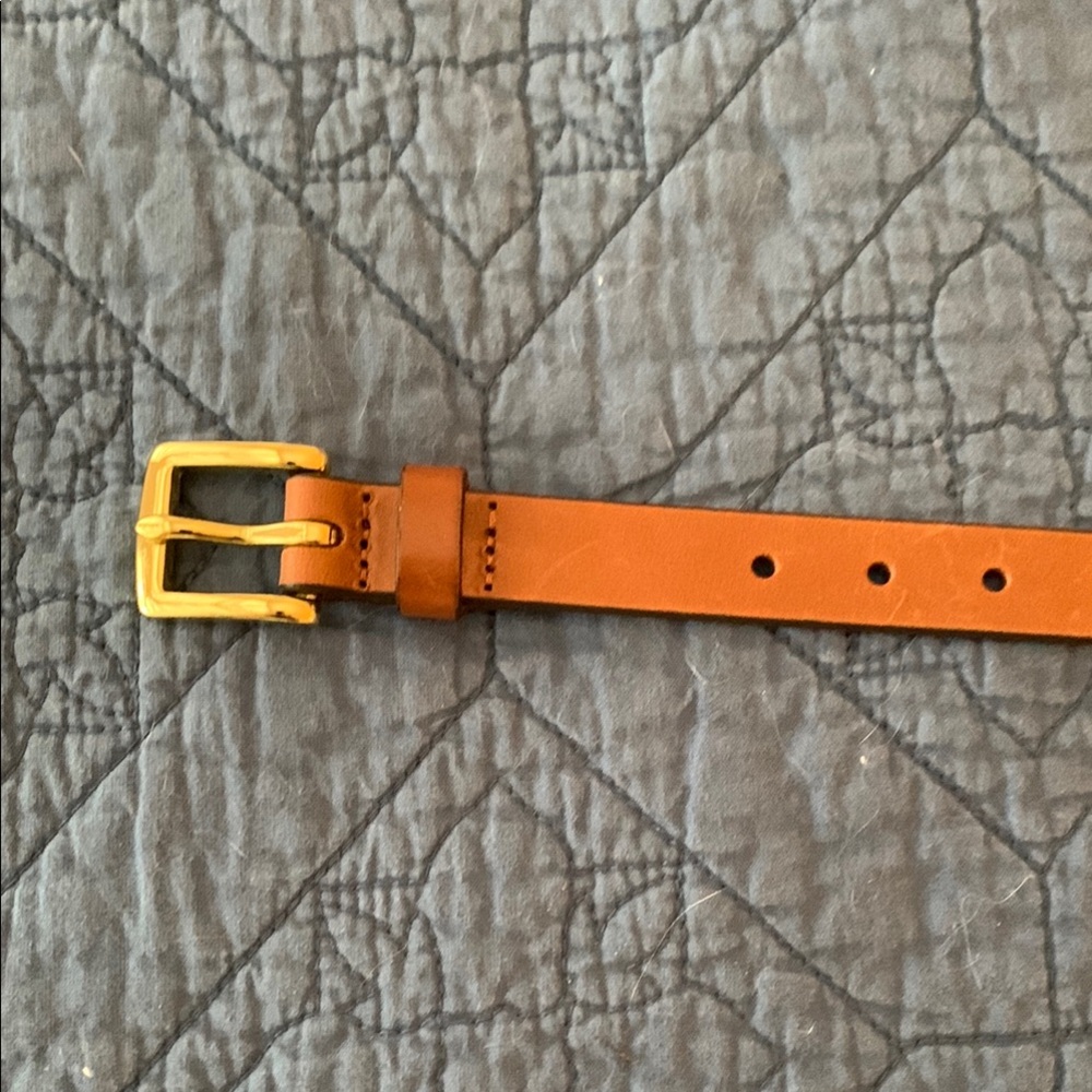 Women’s J Crew, brown Leather Belt with brass Buckle